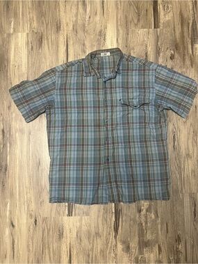 Vintage 70s 80s New Man France Plaid Short Sleeve Shirt Mens Large Boxy Fit